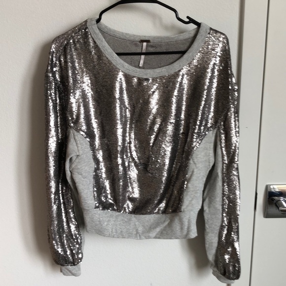 Sexy free people sequin sweatshirt - Picture 1 of 4